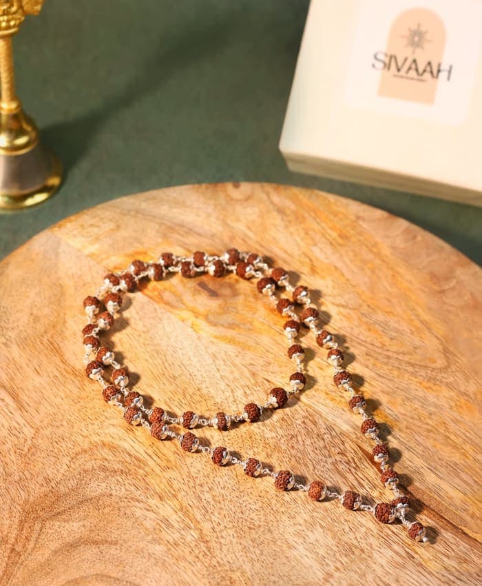 Original 5-Mukhi Rudraksha Mala in 925 Sterling Silver