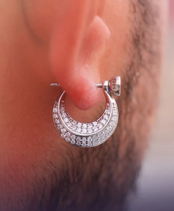 925 Sterling Silver Men Kundal