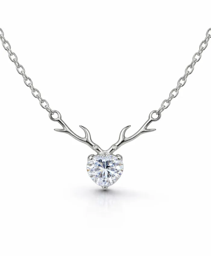 925 Sterling Silver Enchanted Antler Heart Pendant