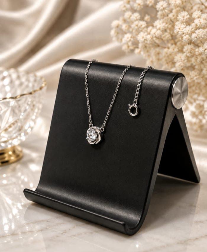 925 Sterling Silver Eternal Swirl Solitaire Pendant