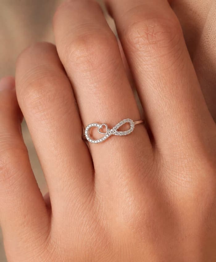 925 Sterling Silver Infinite Love Heart Ring
